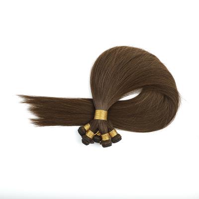 China Silky Straight Wave Soft 100% Natural Human Hand-tied Hair Weft , Remy Cuticle Hand Tied Hair Weft Extension for sale