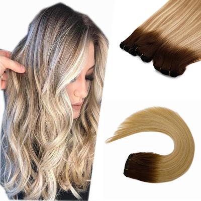 China Sobeauty Silky Straight Wave Custom Hand Drawn Double Tied Hair Weft Extensions Remy Indian Hair Hand Wefted for sale