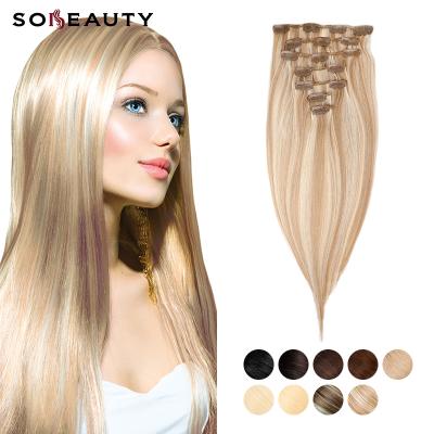 China 100% Virgin Human Hair Piano Clip In Hair Extensions High Quality Raw Virgin Hair Cuticle Aligned Straight Hair Extension for sale