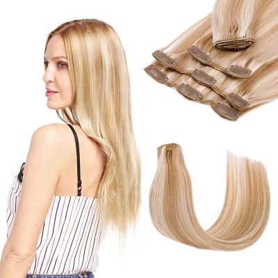 China 100% Virgin Hair Factory Price 100% Human Remy Russian Human Hair #P18/613 Clip In Hair Extension For White Women for sale