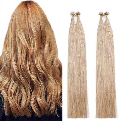 China Hot Selling Unprocessed Russian Remy U Tip Hair Extensions Human Virgin Hair Ponytail Nail Tip Keratin Hair Human Hair Extensions for sale