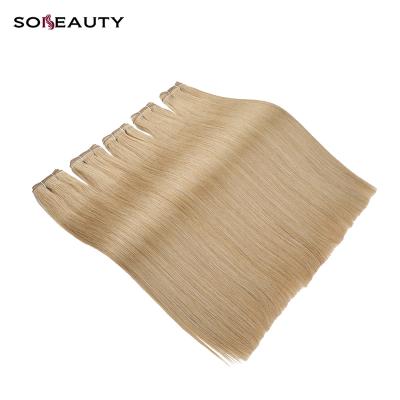 China Russian Weft Pulled Silky Straight Double Wave Factory Remy Cuticle Aligned Human Hair Supplier for sale