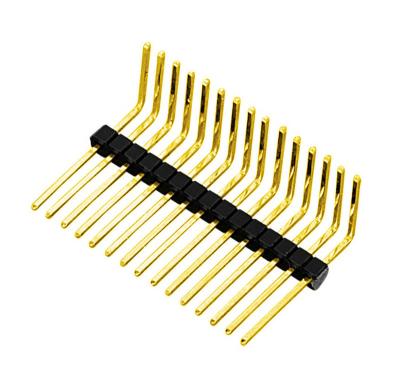 China PA6T 15pin 1.27mm Pin Header, Right Angle Type Panel-to-Board Connector, Single Row Flash Gold Plated for sale