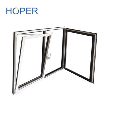 China Australian Standard Double Swing Tilt Turn Aluminum Glass Window for sale