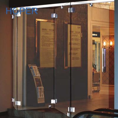 China Frameless Modern Folding Glass Doors With Stainless Steel Hardware for sale