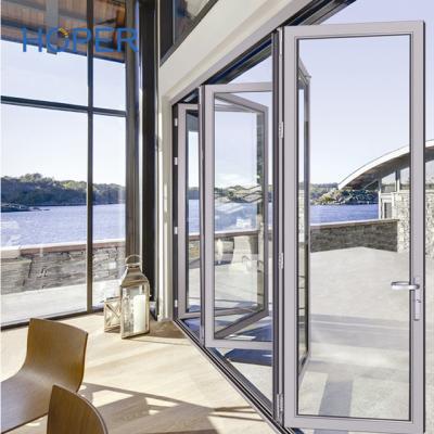 China Contemporary Style Bi Folding Doors French Folding Doors Mall Aluminum Modern Aluminum Doors for sale