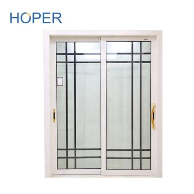 China Contemporary Australian Standard Aluminum Double Glazed Soundproof Sliding Door With Grilles for sale