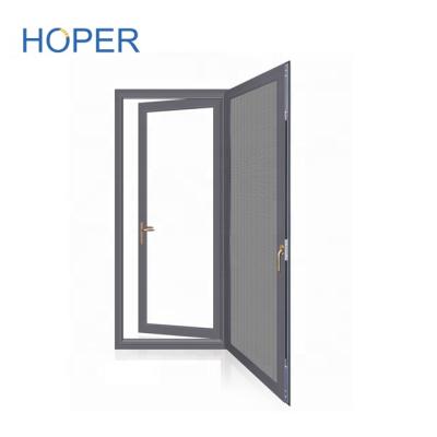 China Modern aluminum anodized french door with security screen for sale