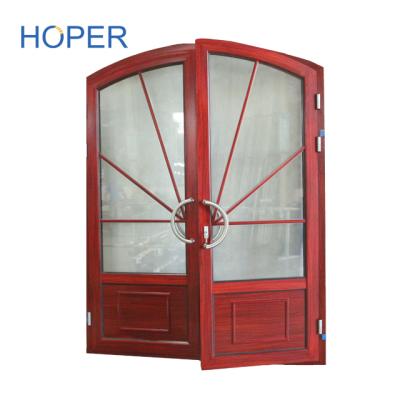 China Modern Obscure Glass Aluminum Single French Door for Bathroom for sale