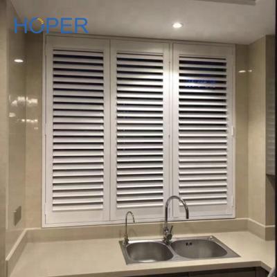 China Plantation Fixed White Shutter Color Interior Window for sale