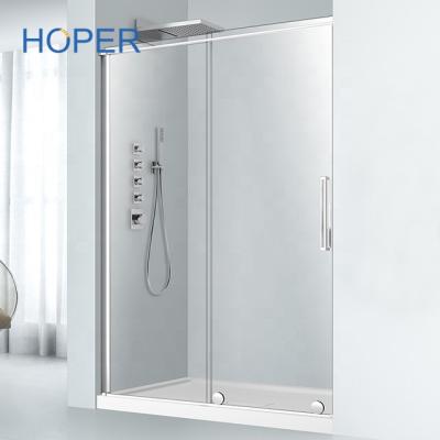 China Frameless European Style Stainless Steel Shower Frameless Sliding Glass Door for sale