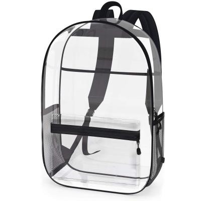 China Waterproof 2021 factory to custom design clear school backpack PVC cute transparent school bag for sale