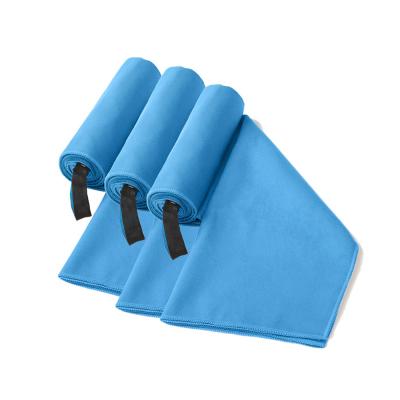 China Quick-Drying Gathering Compressed Suede Microfiber Sport Fitness Hand Towel for sale