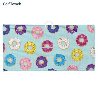 China QUICK DRY OEM Manufacturing Recycled Material Large Sublimation Golf Towels With Logo Custom Printed for sale