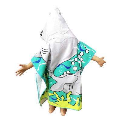 China Custom Viable Beach Hooded Bath Cotton Towel Changing Poncho Kids for sale