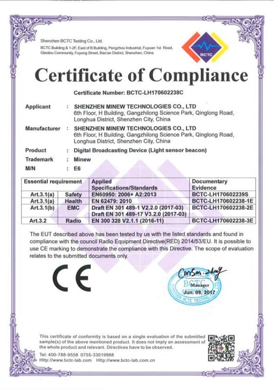 CE - Shenzhen Minew Technologies Co., Ltd.