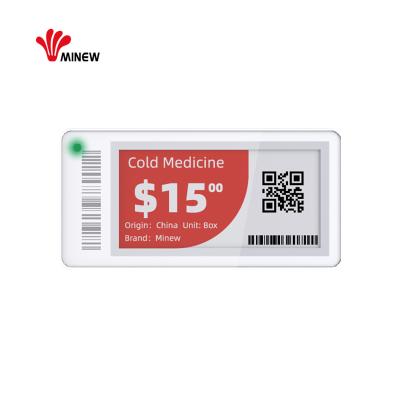 China Supermarkets Minew Solution Bluetooth Price Tag 2.13 Inch E-ink IP65 Electronic Shelf Label for sale