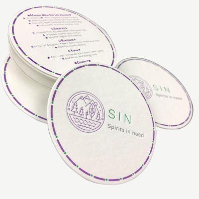 China Creative Round Business Card Coaster BEAUTY PACKAGING Irregular Business Edge Jewelery Listed High-end Texture Thickened Embossed Fashion for sale