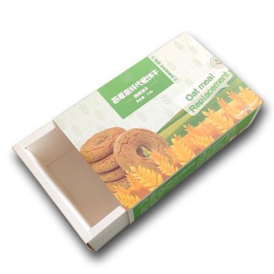 China Factory Wholesale Custom Recycled White Color Printing Rectangle Cardboard Biscuit Tray And Sleeve Drawer Box Recyclable for sale