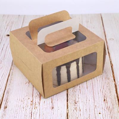 China Recyclable 12 Inch 8inch 10 Inch Backery Folded Cake Boxes Kraft Flat Window Boxes for sale