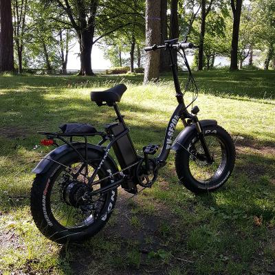 China Unique Aluminum Alloy EBike! 20 Inch Moped Fat Tire Folding 750w Electric Bike 48v 500w Fast Fat Step By E Bikes Ladies for sale