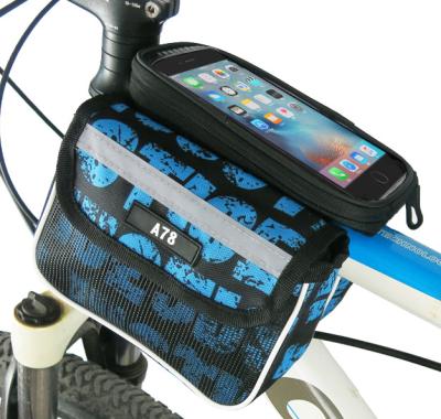 China New Mountain Bike Tube Touch Screen Bicycle Saddle Bag Rainproof Top Storage Bag Single Side 16*6*12cm for sale