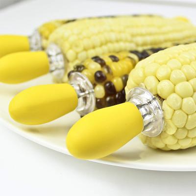 China BBQ Corn Hot Sale Stainless Steel Heat Resistance Cute Corn Fork Corn Holder for sale