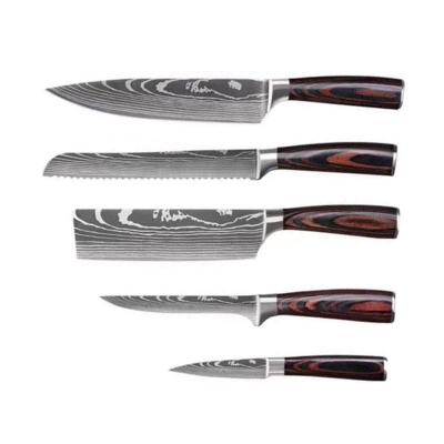 China Amazon Sustainable Top Damascus Pattern Stainless Steel Damascus Hot Selling Kitchen Knife for sale