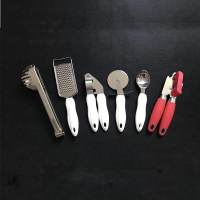 China Wholesale Plastic Stocked Food Prep Handle Kitchen Utensils Set Kitchen Tools 6pcs Kitchen Utensil Set for sale