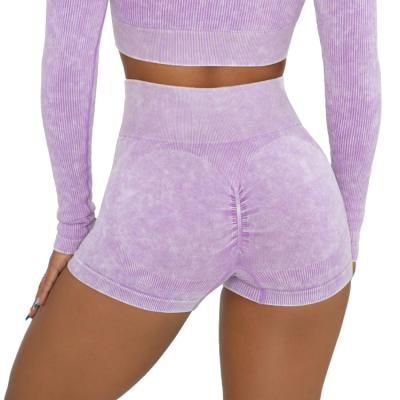 China Wholesale QUICK DRY Low Moq For Logo Package Acid Wash Sand Custom Wash High Waist Yoga Pants Underpants for sale