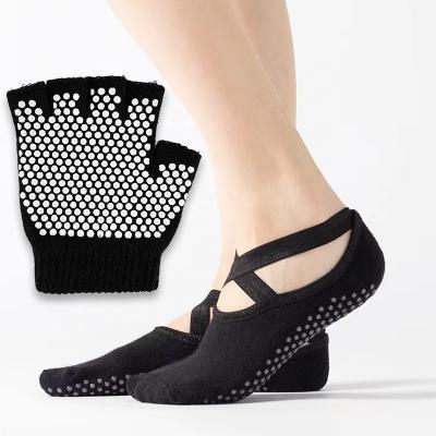 China Wholesale Custom Breathable Low Slip Socks And MOQ Anti Slip Cotton Yoga Gloves For Women With Grip for sale