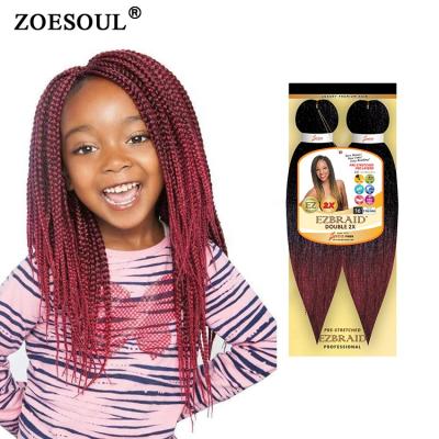 China 16 Inch Kid's Fiber Zoesoul Short Yaki Easy Braid 2X Pre Stretched Braiding Hair For Synthetic Hair Extensions for sale