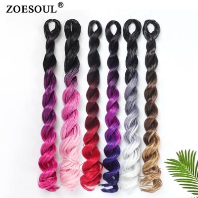 China High Temperature Deep Body Color Synthetic 3 Tone Wavy Fiber African Women Crochet Hair Braiding Extensions for sale