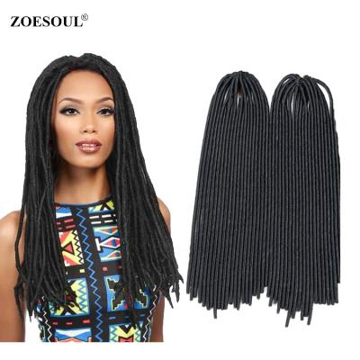 China 18 Inch Soft Straight Faux Locs Synthetic Hair Crochet Braid Hair For Dreadlocks Extension for sale