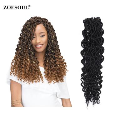 China 18 Inch 24 Roots 2X Curly Bohemian Locs Goddess Faux Locs Faux Locs Hair Bohemian Extension For American Colored Women for sale