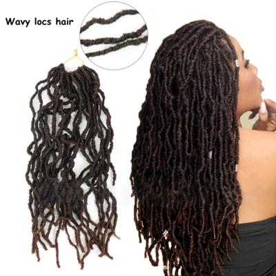 China Japan Fiber Fashion High Temperature Bulk 21 18 Inch Fails Synthetic Ombre Crochet Soft Dread Locs Wavy Faux Locs Braid Hair for sale