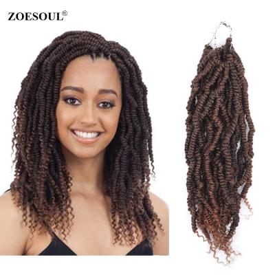 China Crochet Synthetic Braiding Hair Extension Bomb 14inch Spring Twist Crochet Hair Synthetic Twist Braiding Hair Extension for sale