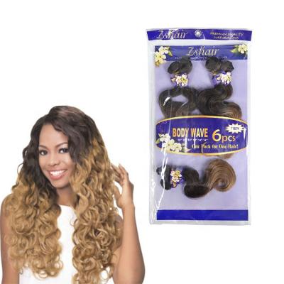 China Ombre Brown Body Wave Hair Bundles Synthetic Hair Weave Bundles For African Women Hair Extension for sale