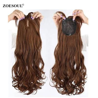 China Long Natural Wave Hair Toupee Hairpiece With Air Wavy Synthetic Bangs For Clip In Hair Extension for sale