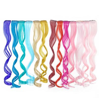 China Silky Straight Wave Part Highlights Colored Synthetic Hair Extensions Heat Resistant Clip In Hair for sale