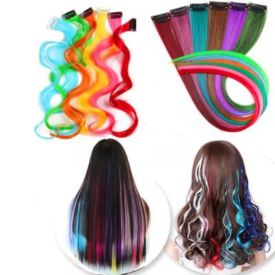 China Zoesoul Silky Straight Wave Long Rainbow Part Highlights 19.5 Inch Ombre Synthetic Hair Extensions for sale