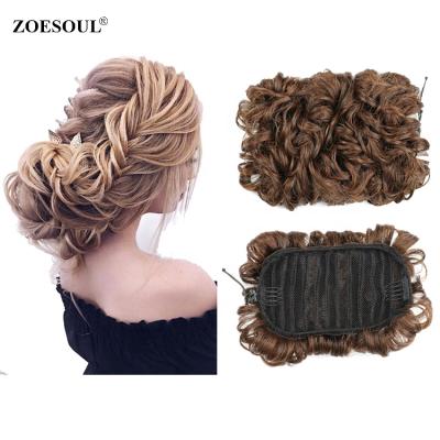 China Cheap Updo Messy Curly Wig Hair Bun Extensions Synthetic Hair Chignon For Bridal Hair Accessories for sale