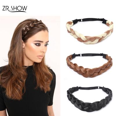 China Classic Chunky Plaited Braids Elastic Stretch Synthetic Braided Headband Hair Wig Easy To Use/Good Quality for sale