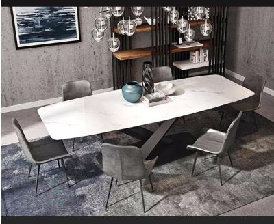 China Cheap Price Morden Marble Extendable Dining Table Set Luxury Dining Table And 4 6 Person Chair for sale