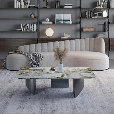 China Designer Luxury Round Square Marble Stone Stainless Steel Customized Modern Nordic Coffee Table for sale