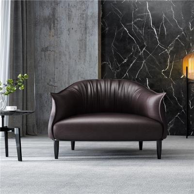 China European New Fashion Storage Hotel Furniture PU Accent Sofa Chair Leather Armchair With Metal Legs Single Couch for sale