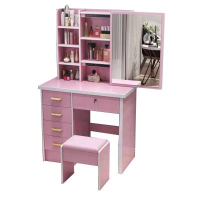 China (Other) Nordic Light Luxury Adjustable Make Up Table Small Simple Modern Apartment Led Dressers Bedroom Mini Dressing Table for sale