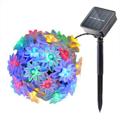 China Outdoor Garden Yard Flashing Modes Christmas 2/8 Solar Panel Powered House Lotus Flower String Fairy Led Night Lights Ignition for sale