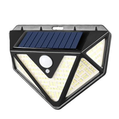 China Solar Powered Garden 166 LED PIR Motion Sensor Security Wall LED Light for Outdoor Garden Yard Garage Pathway for sale