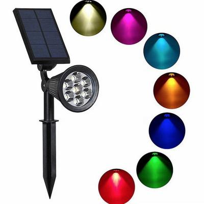 China HIGH QUALITY Wireless Outdoor Garden IP65 7 LED ROAD Spot Light Wireless Waterproof Super Bright Solar Powered Floodlights for sale